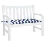 vidaXL Coussin de banc de jardin rayures bleues et blanches 100x50x7cm