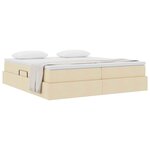 vidaXL Lit avec rangement et matelas Crème 200 x 200 cm Polyester