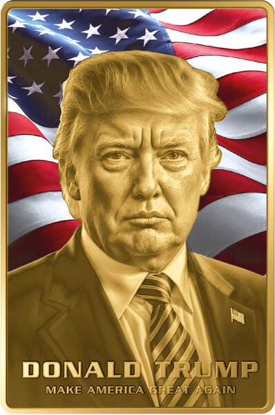 Pièce de monnaie en Or 10000 Francs g 3.11 (1/10 oz) Millésime  DONALD TRUMP 1/10 (PRÉCOMMANDE)