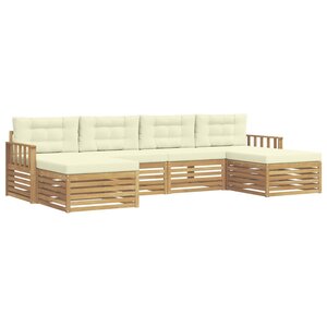 vidaXL Ensemble de canapés d'extérieur 6 pc Blanc et crème