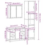 vidaXL Ensemble de meubles de salle de bain 3 Pièces chêne sonoma