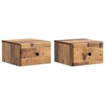 vidaXL Cabinet de chevet mural 2 pc Bois ancien 34 5 x 33 x 20 cm