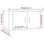 vidaXL Meuble TV mural Blanc 80x34 5x40 cm