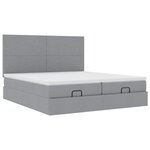 VidaXL Cadre de lit ottoman et matelas gris clair 160x200cm tissu