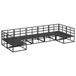 vidaXL Ensemble de canapé de jardin 7 pc Noir Aluminium