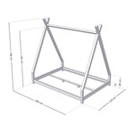 Lit Tipi enfant bois massif gris 120 x 200 cm