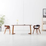 vidaXL Chaise de salle à manger Gris foncé Tissu et bois courbé