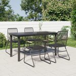 vidaXL Mobilier à dîner de jardin 5 Pièces Noir Rotin PVC