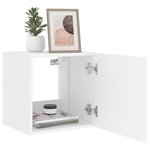 vidaXL Meuble TV mural avec lumières LED blanc 40 5x35x40 cm