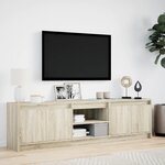 vidaXL Meuble TV avec LED chêne sonoma 180x34x50 cm bois d'ingénierie