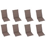 vidaXL Chaises pliables de jardin avec coussins lot de 8 Bois d'acacia