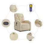vidaXL Fauteuil de massage inclinable crème tissu
