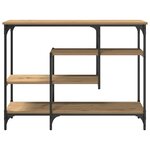 Table console vidaXL en chêne artisanal 100x35x75 cm en bois d'ingénierie et acier