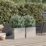 vidaXL Jardinières 2 Pièces argenté 32x30x29 cm acier inoxydable