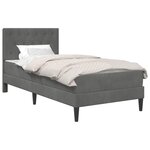 vidaXL Cadre de lit avec matelas Gris foncé 90 x 190 cm Velours