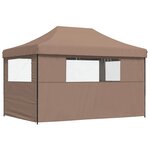 vidaXL Tente de fête 279 x 410 x 315 cm Marron Tissu Oxford