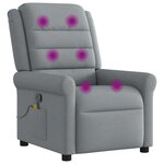 vidaXL Fauteuil de massage inclinable Gris clair Tissu
