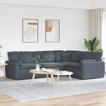 vidaXL Canapé modulaire avec coussins en velours gris foncé