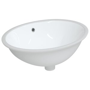 vidaXL Évier de salle de bain blanc 56x41x20 cm ovale céramique