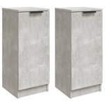 vidaXL Buffets 2 Pièces Gris béton 30x30x70 cm Bois d'ingénierie
