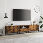 vidaXL Meuble TV à tiroir chêne fumé 200x25x44 cm bois d'ingénierie