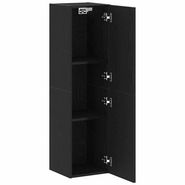 vidaXL Meuble TV mural Chêne noir 30 5 x 30 x 110 cm Bois d'ingénierie