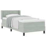 vidaXL Lit à ressorts avec tête de lit Gris clair 200 x 90 cm Velours