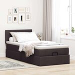 vidaXL Cadre de lit ottoman avec matelas marron foncé 90x190 cm tissu