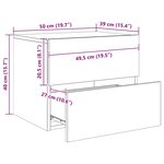 vidaXL Tables de chevet murales avec lumières LED 2 Pièces blanc