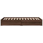 vidaXL Cadre de lit et tiroirs chêne marron 100x200 cm bois ingénierie