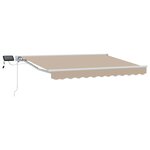 vidaXL Cadre de store manuel avec LEDs Beige et blanc 3 5 x 2 5 m