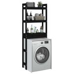 vidaXL Étagère de toilette Noir 63x26x171 cm Bois de pin massif