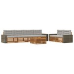 vidaXL Ensemble de canapés d'extérieur 7 pc Naturel et gris clair