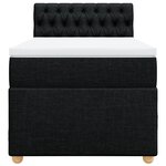 vidaXL Sommier à lattes de lit avec matelas Noir 100x200 cm Tissu