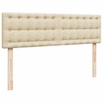 vidaXL Lit ottoman avec matelas et LED crème 140x200 cm tissu