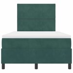 vidaXL Lit à ressorts avec matelas Vert foncé 120 x 200 cm tissu