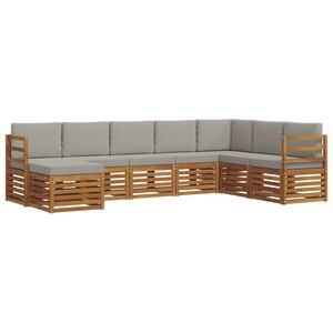 vidaXL Ensemble de canapés d'extérieur 8 pc Gris Naturel et Clair