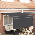 vidaXL Auvent Rétractable Anthracite 350 x 250 cm