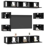 vidaXL Ensemble meuble TV 10 Pièces 180 x 30 x 30 cm Chêne noir