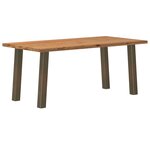 vidaXL Table à manger marron clair bois de chêne massif rectangulaire