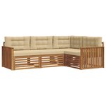 vidaXL Ensemble de canapés d'extérieur 4 pc Naturel et Beige