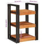 vidaXL Table de chevet 2 Pièces Marron et noir Bois massif d'acacia