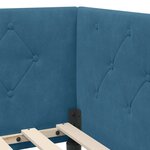 vidaXL Cadre de lit d'angle avec tête de lit Bleu 90 x 200 cm Velours