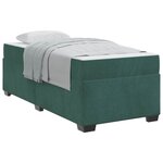 vidaXL Cadre de lit avec matelas Vert foncé 90 x 200 cm tissu
