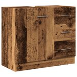 vidaXL Armoire d'évier vieux bois 63x30x54 cm bois d'ingénierie