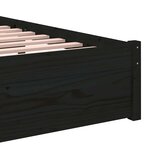 vidaXL Cadre de lit sans matelas noir bois massif 90x190 cm