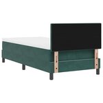 vidaXL Lit à Ressorts avec Matelas Vert Foncé Simple Velours