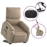 vidaXL Fauteuil inclinable de massage électrique cappuccino similicuir