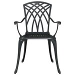 vidaXL Chaise de jardin 2 Pièces Noir 55 x 56 5 x 91cm Aluminium