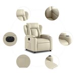 vidaXL Fauteuil inclinable électrique Crème Similicuir
